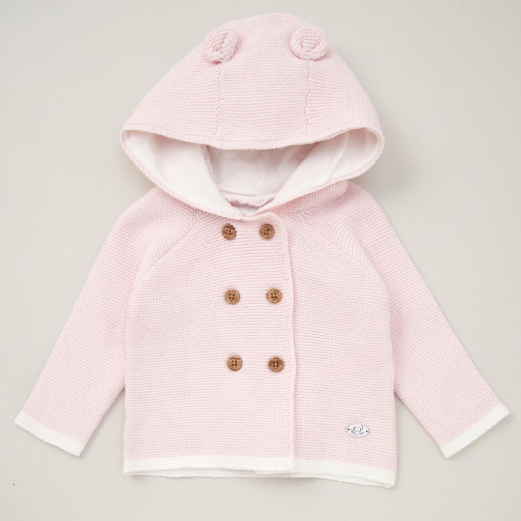 PINK HOODED CARDIGAN