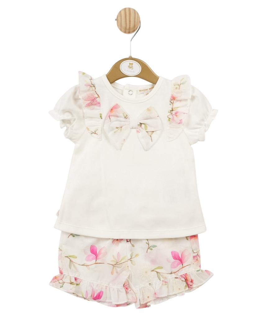 FLORAL FRILLS AND BOW SHORTS SET BY MINTINI