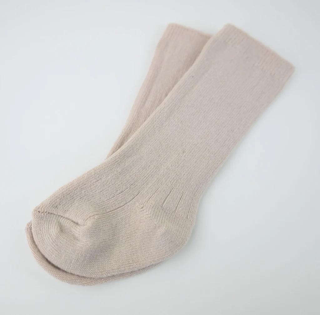 COTTON RIBBED PLAIN KNEE HIGHS 2 PAIRS