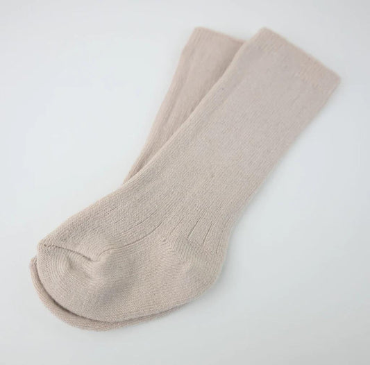 COTTON RIBBED PLAIN KNEE HIGHS 2 PAIRS