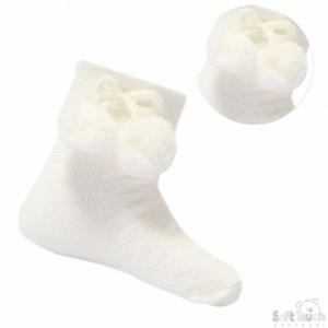 WHITE DIAMOND POM POM SOCKS