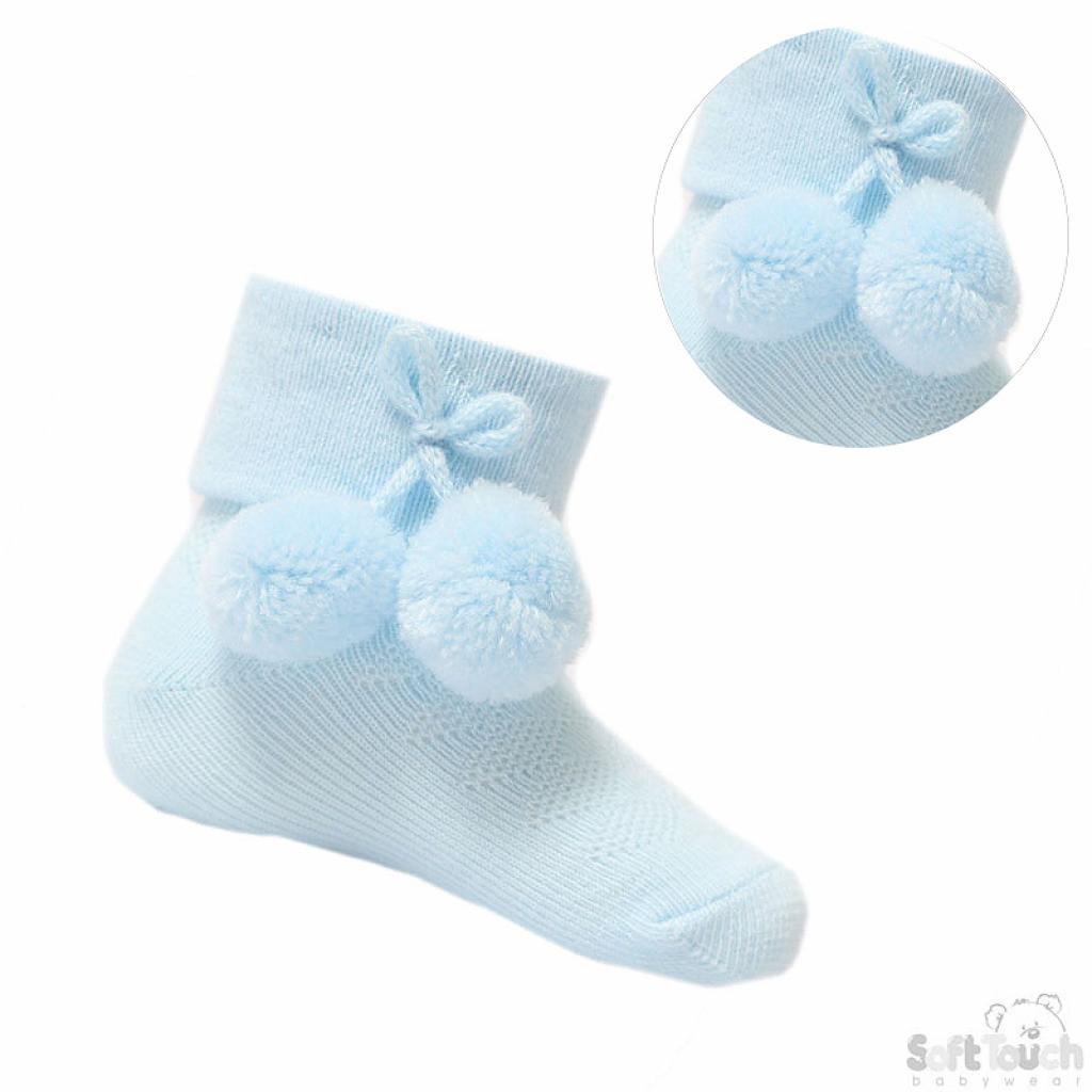 BLUE DIAMOND POM POM SOCKS