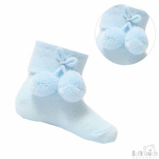 BLUE DIAMOND POM POM SOCKS