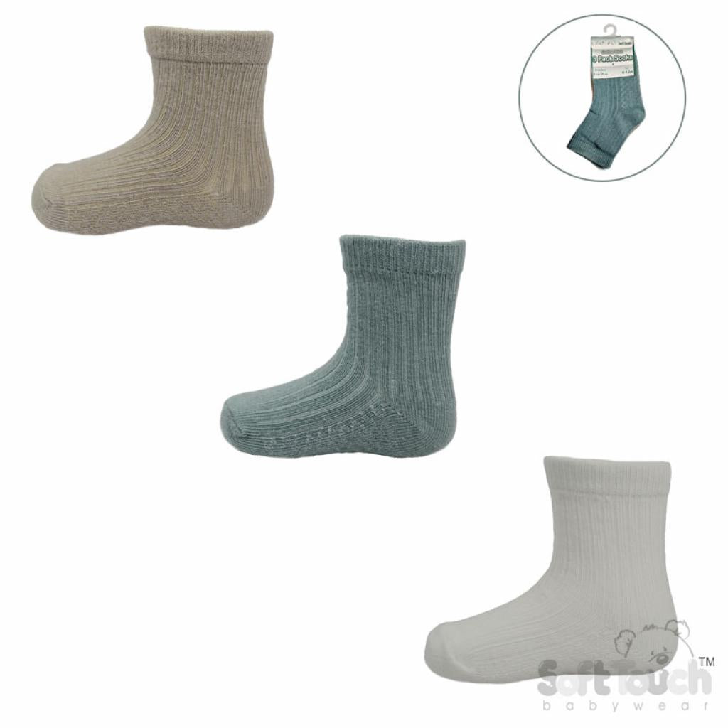 TRIPLE PACK SOCKS SAGE, CREAM, NATURAL