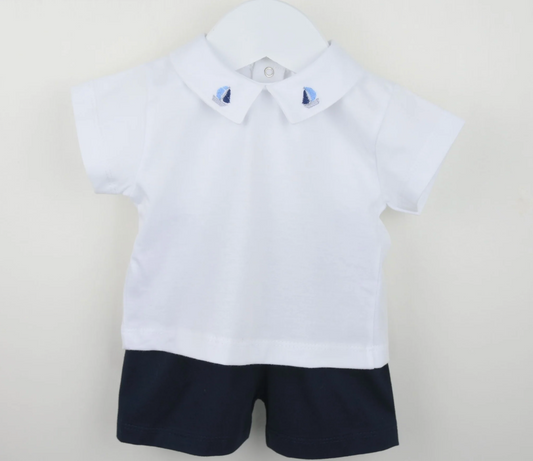 SAILBOAT NAVY SHORTS SET