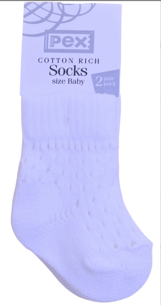 DOTTY SOCKS WHITE PACK OF 2