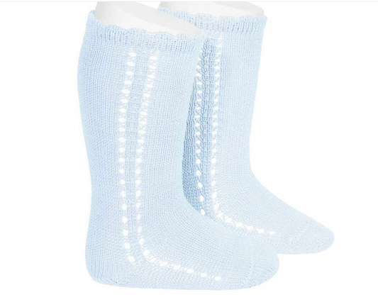 SKY BLUE HIGH PERLE SOCKS BRAND CONDOR